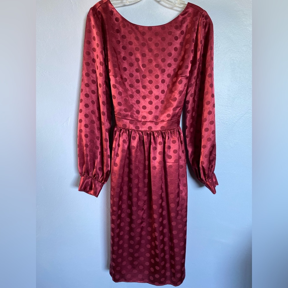 Like New, Size Small ModCloth Knee-Length Pink Two-tone Polka Dot Dress